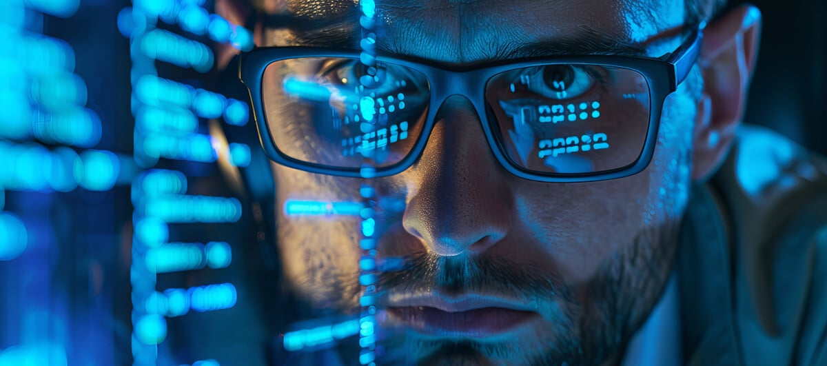 Cyber Analyst Looking at Screen